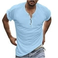 thumbnail image 1 of Hvyesh Mens Button Down Guayabera Shirts Short Sleeve Cuban Casual Summer Linen Shirt Beach Hippie Wedding Tops with Pocket, 1 of 8