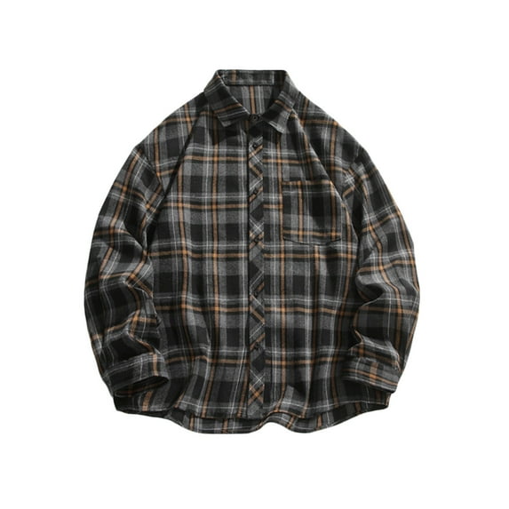 Hvyesh Mens Button Down Shirts Big and Tall Wrinkle Free Plaid Tshirt Business Casual Shirt Vintage Work Tshirt