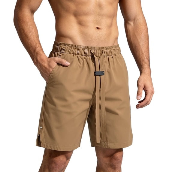 Hvyesh Mens Casual Shorts - Cotton Drawstring Summer Beach Stretch Twill Chino Golf Shorts