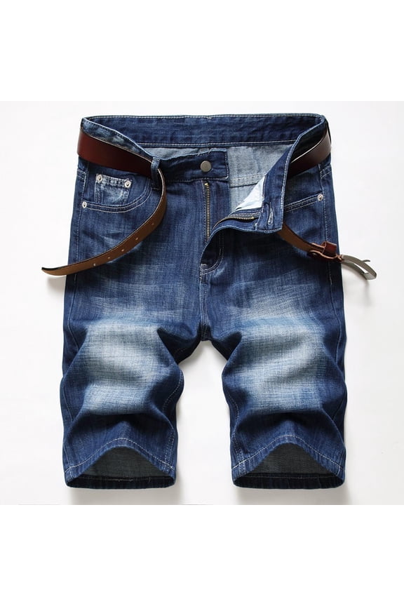 Mens Denim Shorts, Men's Summer Short Micro Inelastic Shorts Zipper Open Five Point Short Half Shorts Jeans