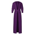 thumbnail image 1 of Hvyesh Mens Full Length Fleece Robe Big and Tall Fleece Bathrobe Cozy Solid Long Sleeve Kimono Robe Flannel Spa Robe with Belt, 1 of 3