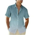 thumbnail image 1 of Hvyesh Mens Hawaiian Short Sleeve Gradient Shirts Summer Big and Tall Button Down Tshirt Fashion Tropical Vacation Lapel Shirts, 1 of 4