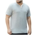 thumbnail image 1 of Hvyesh Mens Henley T-Shirts Plus Size Button Solid Workout Tshirts Short Sleeve Muscle Tees Lightweight Crewneck Sports Tee Tops, 1 of 8
