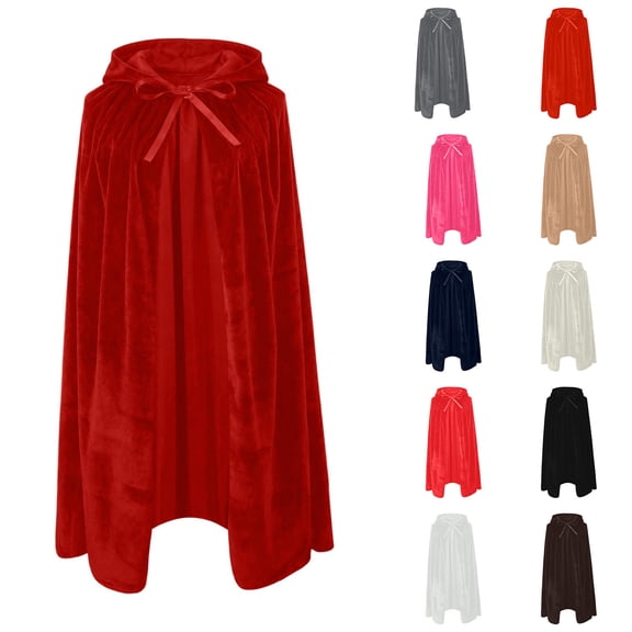 Hvyesh Mens Hooded Cloak Soft Velvet Cape Wraps Medieval Shawl Halloween Christmas Theme Party Custume