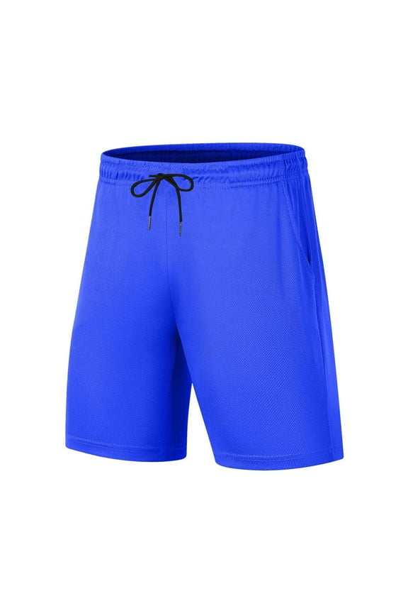 Mens Lightweight Workout Comfortable Shorts Drawstring Waistband Shorts with Deep Pockets