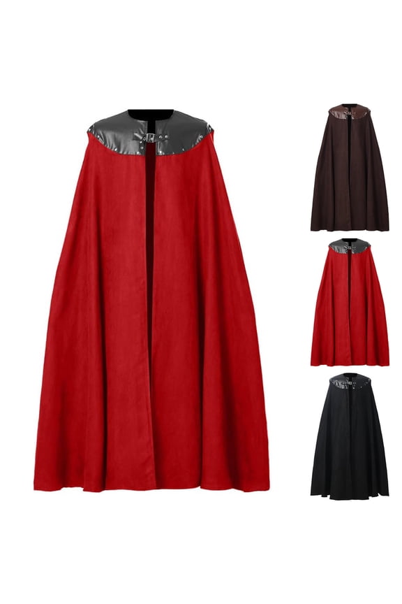 Mens Medieval Hooded Cloak Halloween Renaissance Cape with hood Unisex Adult Witch Capes for Party Cosplay Costumes Gothic Cloak Capes Robes
