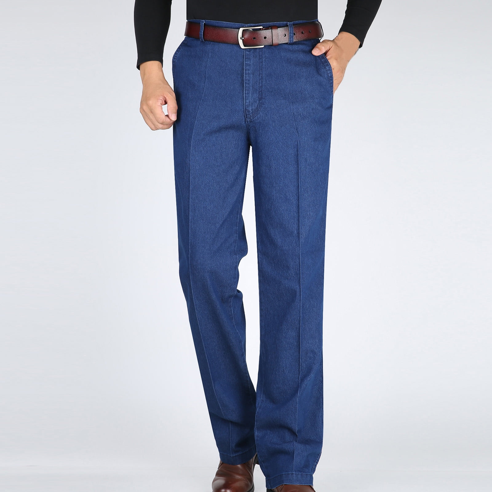 YanHoo Mens Chino Pants Classic Fit Casual Flat Pleated