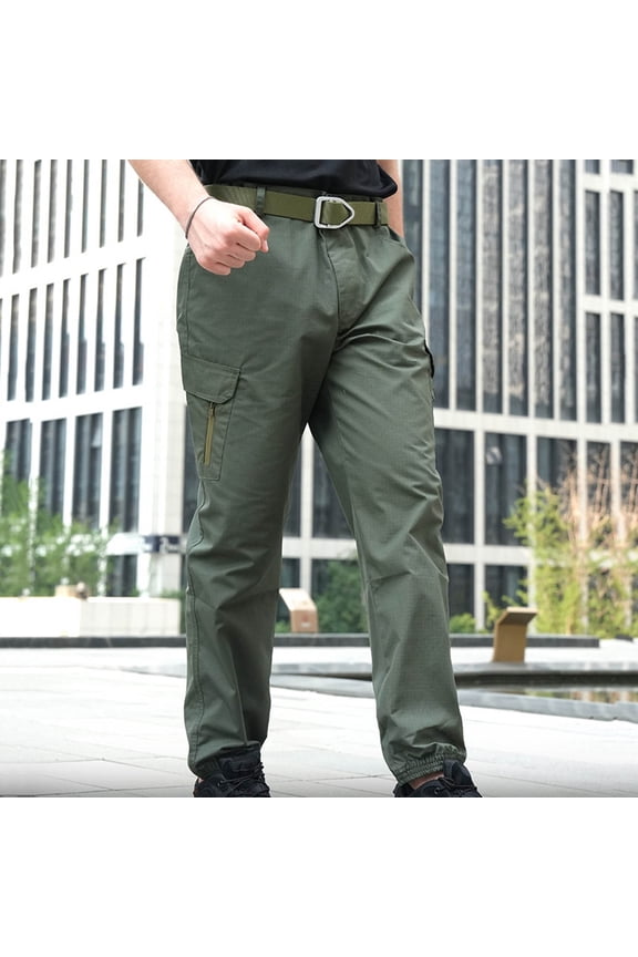 Mens Quick Dry Athletic Pants Water Resistant Stretch Cargo Ripstop Pants Lightweight Breathable Outdoor Work Hiking Pants