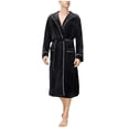 thumbnail image 1 of Hvyesh Mens Robe, Hooded Fleece Bathrobe for Men Flannel Plush Long Warm Robe for Male Bath Spa, 1 of 7