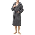 thumbnail image 1 of Hvyesh Mens Robe Plush Fleece Kimono BathrobeSoft Shower Towel Bath Robes Calf Length Housecoat for Spa Hotel Hot Tub, 1 of 5