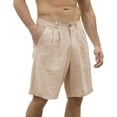 thumbnail image 1 of Hvyesh Mens Shorts Athletic, Men Solid Casual Elastic Waist Button Zipper Pocket Cotton Linen Shorts Pants, 1 of 6