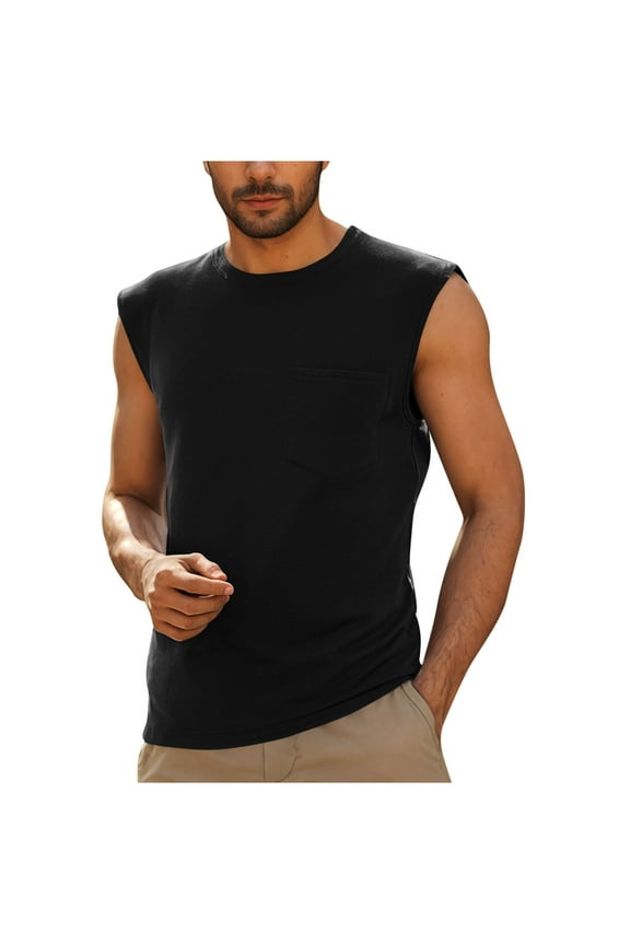 Mens Sleeveless Tank Tops Workout Cut Off Shirts Muscle Gym T Shirts Quick Dry Sleeveless Shirts Summer Muscle Tee