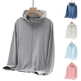 thumbnail image 1 of Hvyesh Mens UPF 50+ Sun Protection Coats Lightweight Full Zip Hoodie Jacket Outdoor Long Sleeve Fishing Hiking Shirt, 1 of 7