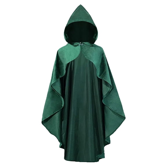 Hvyesh Mens Womens Victorian Cloak Gothic Medieval Hooded Robe Renaissance Shakespeare Theater Cloak Witches Wizards Cape