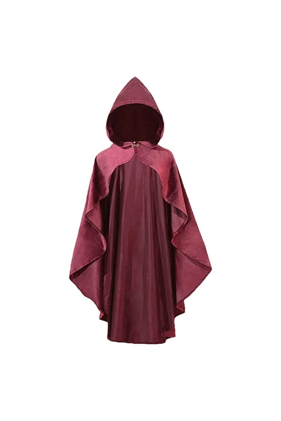 Mens Womens Victorian Cloak Gothic Medieval Hooded Robe Renaissance Shakespeare Theater Cloak Witches Wizards Cape