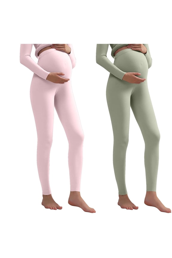 No See-Through Maternity Workout Yoga Leggings Soft Stretchy Pregnancy Leggings Over The Belly Butt Lif Pants