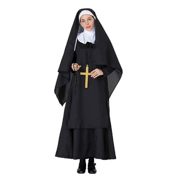 Hvyesh Nun Costume for Women Halloween Mother Superior Cosplay Costume Adult