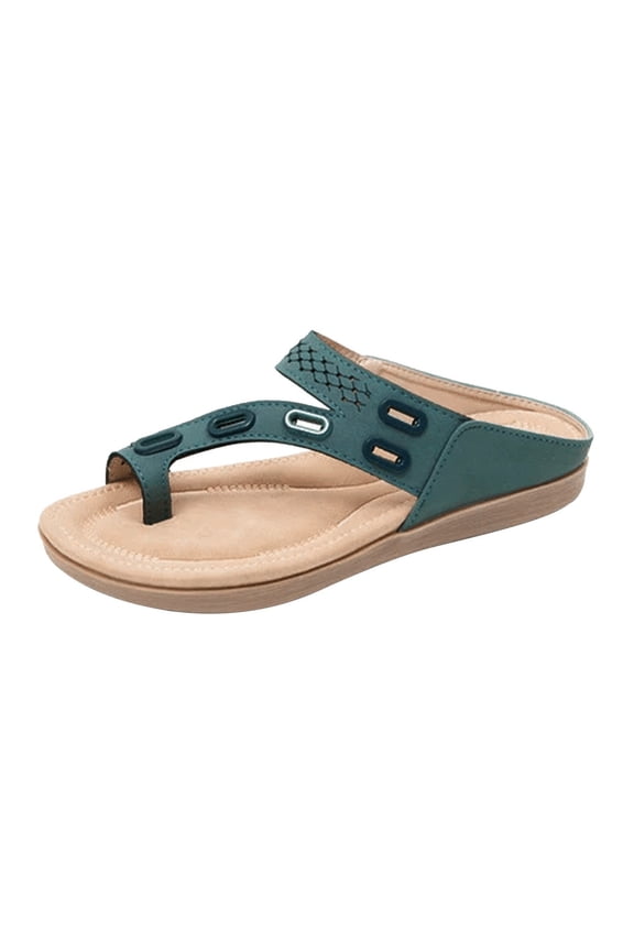Orthopedic Bunion Corrector Sandals,Comfy Thick Soled Flat Sole PU Leather Shoes for Women Arch Support Slip On Sandals Walking Sandals Women Fashion Wedge Shoes