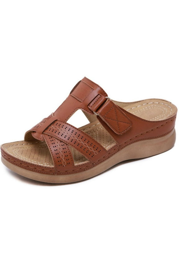 Orthopedic Sandals for Women,Women Walking Slippers with Arch Support Flat Sandals Summer Dressy Open Toe Thick Soled Beach Casual Slip on Sandals Beach Dress Comfortable