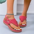 thumbnail image 1 of Hvyesh Orthopedic Sandals for Women Dressy Summer Clip Toe Sandals Comfy Arch Support Sandals Fashionable Breathable Sandal Size 6.5, 1 of 8