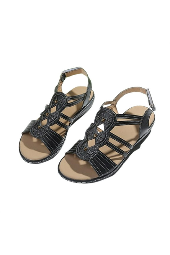 Hvyesh Orthopedic Sandals for Women Dressy Summer Peep Toe Sandals Comfy Arch Support Sandals Fashionable Breathable Sandal Size 5.5