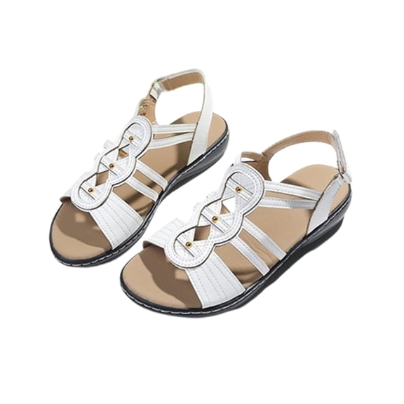 Hvyesh Orthopedic Sandals for Women Dressy Summer Peep Toe Sandals Comfy Arch Support Sandals Fashionable Breathable Sandal Size 6