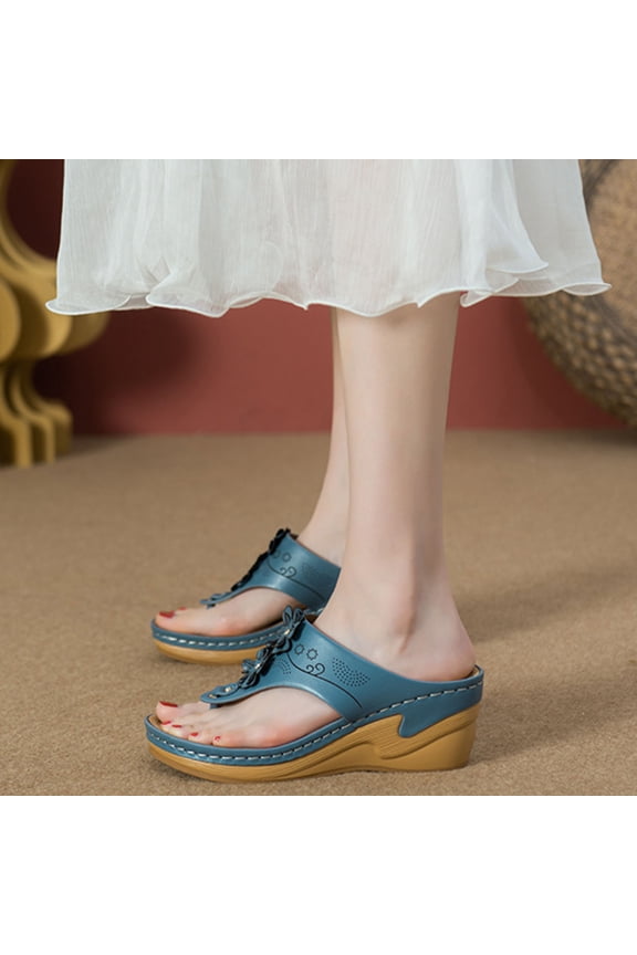 Orthopedic Sandals for Women,Slip On Flip Flops Sandals Women Wedges Sandals with Arch Support Anti-Slip Breathable Sandal