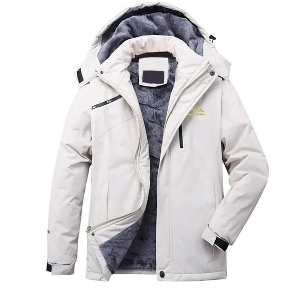 Hvyesh Plue Size Fleece Jackets Women and Men Waterproof Ski Jacket Warm Winter Snow Coat Mountain Windbreaker Hooded Raincoat Trendy Water Resistant Snow Ski Jacket Sherpa Lined Parka