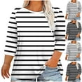 thumbnail image 1 of Hvyesh Plus Size 3/4 Sleeve Tops for Women Summer Print T Shirt 2025 Summer Oversized Tshirts Chollos, 1 of 5