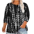 thumbnail image 1 of Hvyesh Plus Size 3/4 Sleeve Tops for Women Summer Print T Shirt 2025 Summer Oversized Tshirts Hasta 70% de descuento, 1 of 5