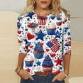 thumbnail image 1 of Hvyesh Plus Size 4th of July Tops for Women 3/4 Sleeve Spring And Patriotic Top Women Round Neck Festival Blouses Gifts Clothes, 1 of 5