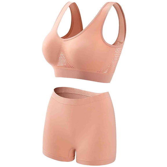Hvyesh Plus Size Bra ,Women's Bra and Panties Seamless Suspender Breathable Sports Shaping Underwear Set