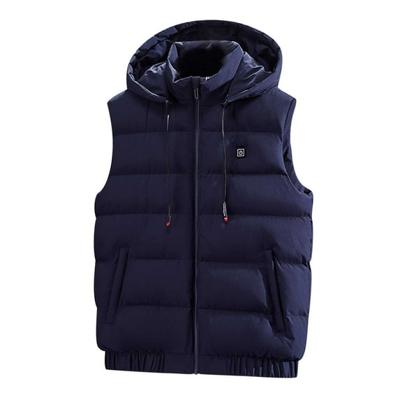 Hvyesh Plus Size Heated Vest for Men Heated Jackets with Hood Smart USB Carbon Fiber Heating Warm Hooded Waistcoat Men's and Women's Winter Puffer Jacket Coat