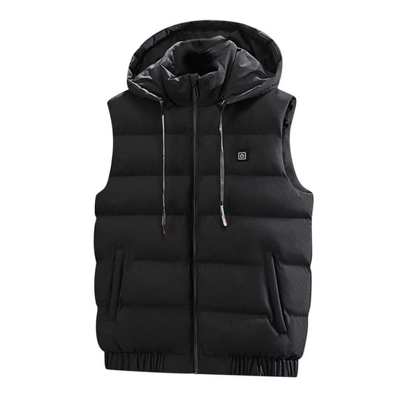 Hvyesh Plus Size Heated Vest for Men Heated Jackets with Hood Smart USB Carbon Fiber Heating Warm Hooded Waistcoat Men's and Women's Winter Puffer Jacket Coat