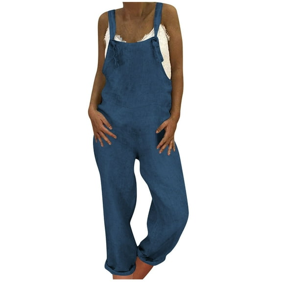 Hvyesh Plus Size Overalls for Women Loose Fit Jean Denim Bib Jumpsuit Stretch Overall Pants