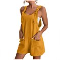 thumbnail image 1 of Hvyesh Plus Size Rompers for Women Casual Loose Fit Short Overalls Adjustable Shoulder Straps Shorts Overall with Pockets, 1 of 7