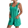 thumbnail image 1 of Hvyesh Plus Size Rompers for Women Casual Loose Fit Short Overalls Adjustable Shoulder Straps Shorts Overall with Pockets, 1 of 7