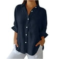 thumbnail image 1 of Hvyesh Plus Size Shirts Women Casual Button Down Tshirt Tops Spring Long Sleeve V Neck T Shirts Lightweight Loungewear, 1 of 9