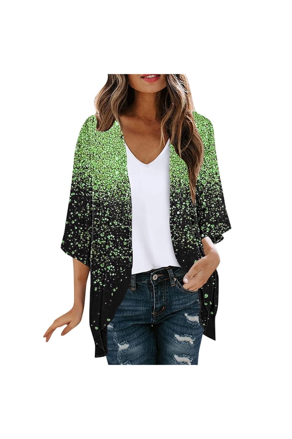 Plus Size Summer Cardigan for Women Kimono Beach Cover Up Chiffon Cardigan Floral Tops Loose Capes