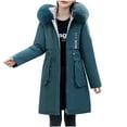 thumbnail image 1 of Hvyesh Plus Size Womens Hooded Parka Jackets with Faux Fur Winter Long Puffer Coat Warm Long-Sleeve Hooded Padded Coat, 1 of 3