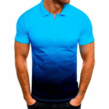 Hvyesh Polo Shirts for Men, Men's Golf T-Shirts Summer Short Sleeve Shirts Casual Button Lapel Neck Tees Big and Tall Slim Fit Tee Shirts