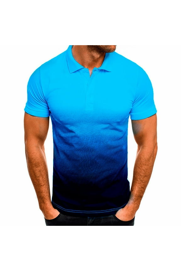 Polo Shirts for Men, Men's Golf T-Shirts Summer Short Sleeve Shirts Casual Button Lapel Neck Tees Big and Tall Slim Fit Tee Shirts