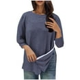 thumbnail image 1 of Hvyesh Post Shoulder Surgery Shirts for Women Casual 3/4 Tops After Rotator Cuff Shirts Loose Fir Solid Blouses, 1 of 5
