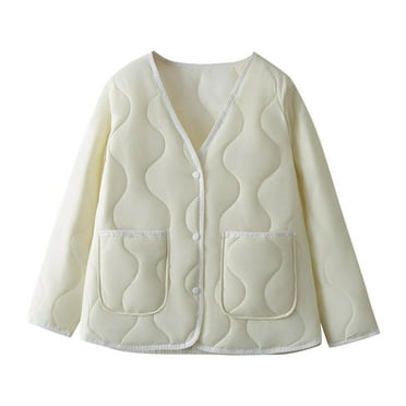 Hvyesh Quilted Puffer Jacket for Women Lightweight Padded Coat Cute Button Downs Bomber Jackets Warm Outerwear