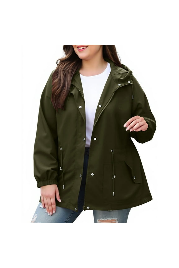 Rain Jacket for Women Waterproof Lightweight Windbreaker Hood Jacket Plus Size Packable Raincoat with Pockets