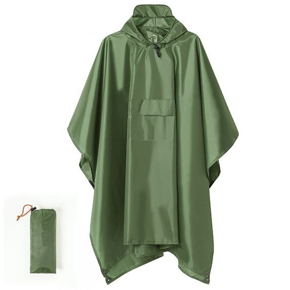 Hvyesh Rain Poncho with Hood Waterproof Lightweight Raincoat Rain Gear Men Women Outdoor Camping Hunting Hiking Fishing