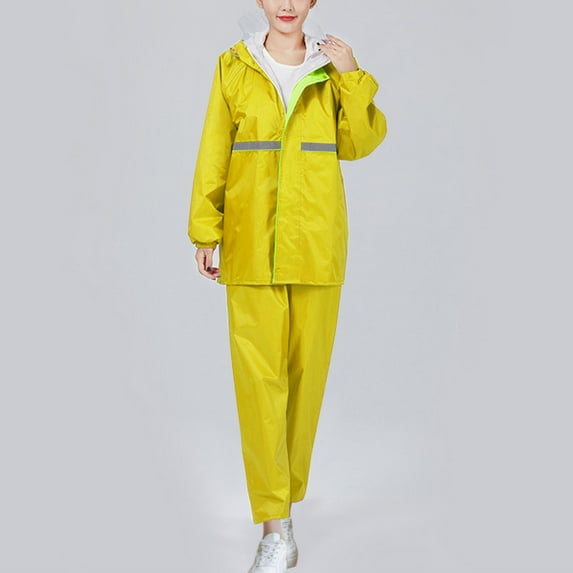 Hvyesh Rain Suits for Men Women Waterproof, Breathable Rain Coats with Eye-Catching Reflective Strip, Waterproof Rain Jacket and Trouser Suit