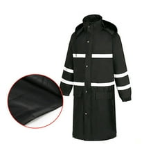 Hvyesh Raincoat Waterproof Long Rain Jacket Lightweight Rainwear Reflective with Packable Hood for Men Women Adults