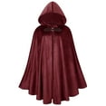 thumbnail image 1 of Hvyesh Renaissance Cloak with Hood Cape Medieval Hooded Cape for Men Women Halloween Witch Elf Costume Cosplay, 1 of 7