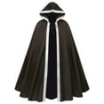 thumbnail image 1 of Hvyesh Renaissance Cloak with Hood Men Women,Medieval Velvet Cape Hobbit Halloween Costume Cosplay Wizard Witch Cloak, 1 of 2